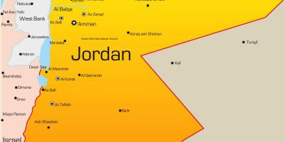 Mappa di Giordania, medio oriente