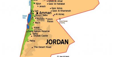 Jordan città la mappa