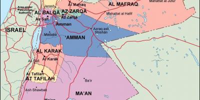 Mappa di Giordania politico