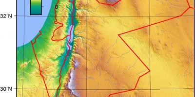 Mappa di Giordania topografica