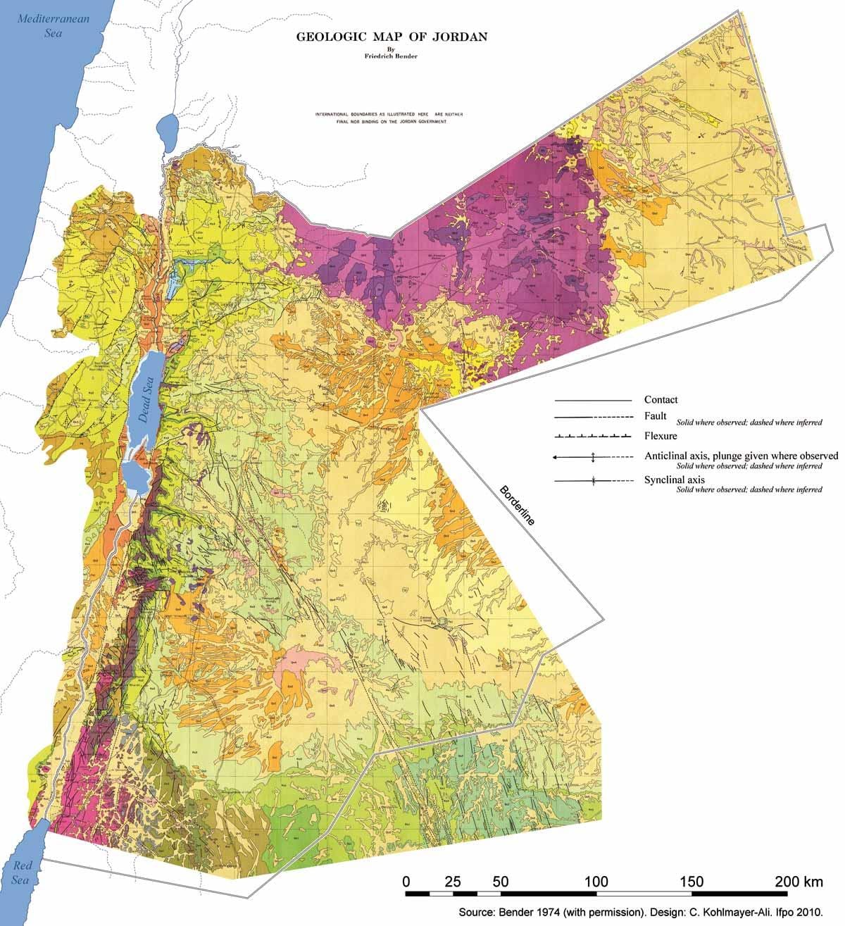 mappa di Giordania geologia