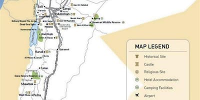 Jordan attrazioni turistiche mappa